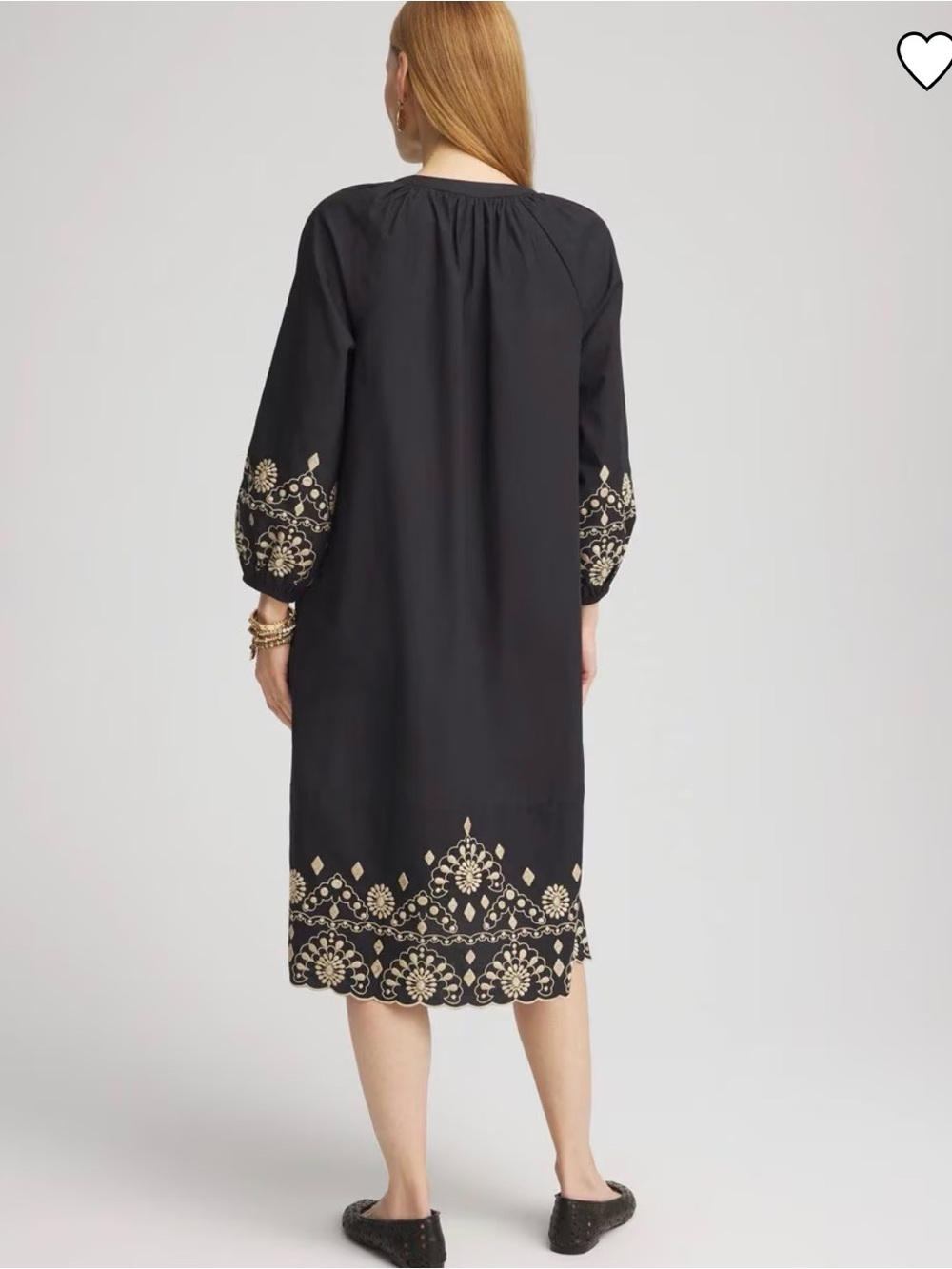 Perfect like new Chico’s scalloped hem Embroidered Dress medium - Picture 4 of 11